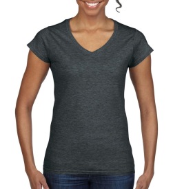 Ladies' Softstyle? V-Neck T-Shirt Kleur Dark Heather