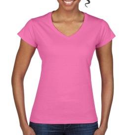 Ladies' Softstyle? V-Neck T-Shirt Kleur AZALEA