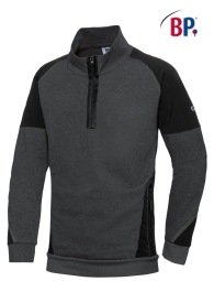 Sweater BP 1828 half zip Pro-wear Kleur antraciet/zwart