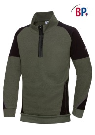 Sweater BP 1828 half zip Pro-wear Kleur olijf/zwart