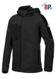 Softshell BP 1830 stretch met kap Kleur ZWART
