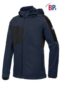 Softshell BP 1830 stretch met kap Kleur nachtblauw/zwart