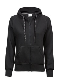 Ladies Hooded Zip Sweat Kleur BLACK