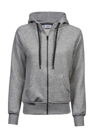 Ladies Hooded Zip Sweat Kleur HEATHER GREY