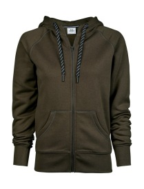 Ladies Hooded Zip Sweat Kleur DARK OLIVE