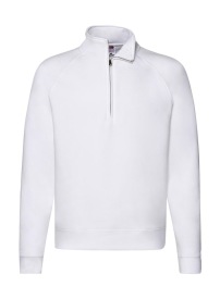 1/4 Zip Neck Raglansweat Kleur WHITE
