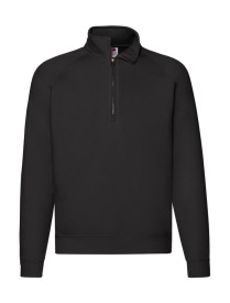 1/4 Zip Neck Raglansweat Kleur BLACK