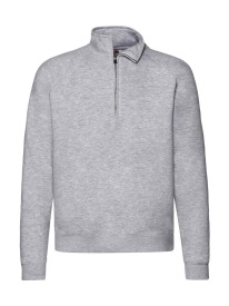 1/4 Zip Neck Raglansweat Kleur HEATHER GREY