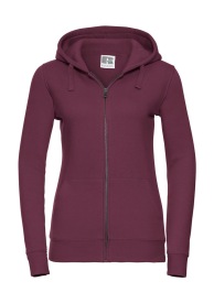 Ladies' Authentic Zipped Hood Kleur BURGUNDY