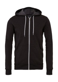 Unisex Poly-Cotton Full Zip Hoodie Kleur DARK GREY HEATHER