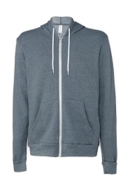 Unisex Poly-Cotton Full Zip Hoodie Kleur HEATHER SLATE