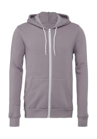 Unisex Poly-Cotton Full Zip Hoodie Kleur STORM