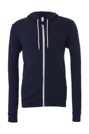 Unisex Poly-Cotton Full Zip Hoodie Kleur NAVY