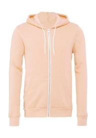 Unisex Poly-Cotton Full Zip Hoodie Kleur PEACH