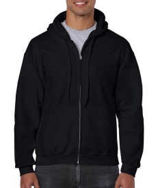 Heavyweight Full Zip Hooded Sweat Kleur BLACK
