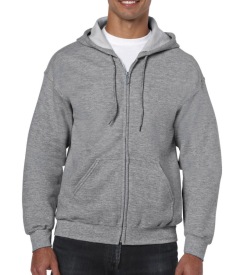 Heavyweight Full Zip Hooded Sweat Kleur SPORT GREY