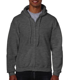 Heavyweight Full Zip Hooded Sweat Kleur Dark Heather
