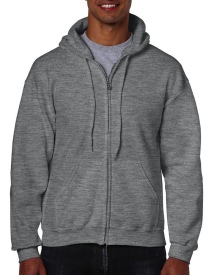 Heavyweight Full Zip Hooded Sweat Kleur GRAPHITE HEATHER