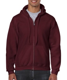Heavyweight Full Zip Hooded Sweat Kleur MAROON
