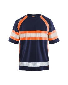 UV-T-shirt High Vis Kleur Zwart/High Vis Rood