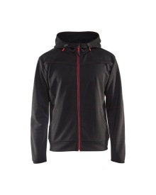 Hoodie met rits 3363 Kleur ZWART/ROOD