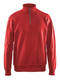 Sweatshirt met halve rits 3369 Kleur ROOD