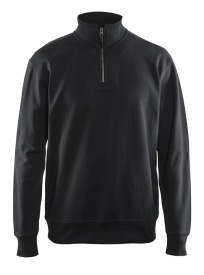 Sweatshirt met halve rits 3369 Kleur ZWART