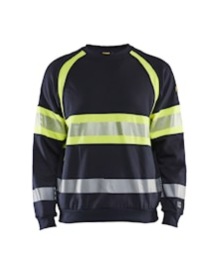 Multinorm sweatshirt Kleur MARINE/HIGH VIS GEEL