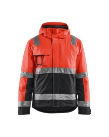 Winterjas High Vis Kleur High Vis Rood/Zwart