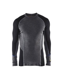 Onderhemd 100% Merino WARM Kleur MEDIUM GRIJS/ZWART