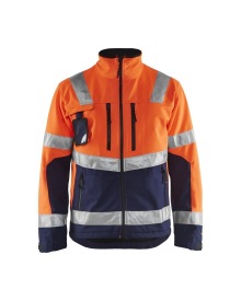 Softshell jack High Vis Kleur High Vis Oranje/Marineblauw