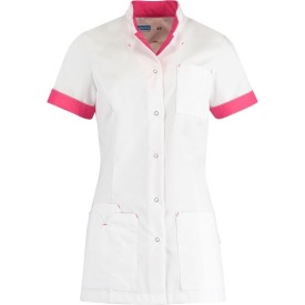 TUNIEK DE BERKEL JILL WIT + ACCENT Kleur FUCHSIA
