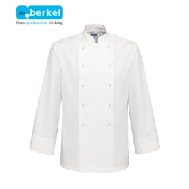 KOKSVEST DE BERKEL HILTON P/K DRUKKNOOP Kleur WHITE