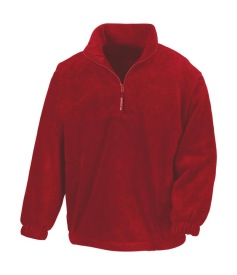 1/4 Zip Fleece Top Kleur RED