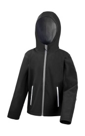 Kids TX Performance Hooded Softshell Jacket Kleur BLACK/GREY