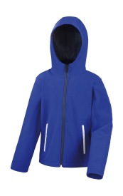 Kids TX Performance Hooded Softshell Jacket Kleur ROYAL BLUE/NAVY BLUE