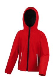 Kids TX Performance Hooded Softshell Jacket Kleur RED/BLACK