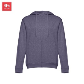 Heren sweater met capuchon en rits amsterdam Kleur marine blauw melange