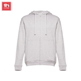 Heren sweater met capuchon en rits amsterdam Kleur grijs melange