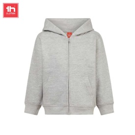 sweater met capuchon en rits voor kinderen amsterd Kleur grijs melange