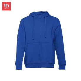 Heren sweater met capuchon en rits amsterdam Kleur konings blauw