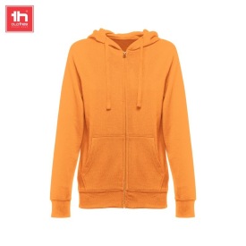 Dames sweater met capuchon en rits amsterdam women Kleur abrikoos