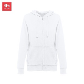 Dames sweater met capuchon en rits amsterdam women Kleur WIT