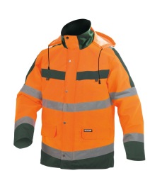 Atlantis Hoge zichtbaarheidsparka 200GR Kleur FLUO-ORANJE/FLESSENGROEN