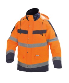 Atlantis Hoge zichtbaarheidsparka 200GR Kleur FLUO-ORANJE/MARINEBLAUW