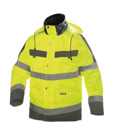 Atlantis Hoge zichtbaarheidsparka 200GR Kleur FLUOGEEL/CEMENTGRIJS