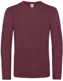 T-Shirt #E190 Long Sleeve / Unisex Kleur_W Burgundy