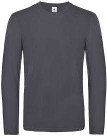 T-Shirt #E190 Long Sleeve / Unisex Kleur_W Dark Grey (Solid)