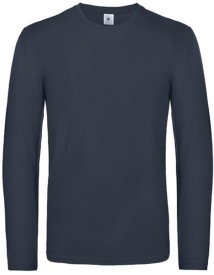 T-Shirt #E190 Long Sleeve / Unisex Kleur_W Navy