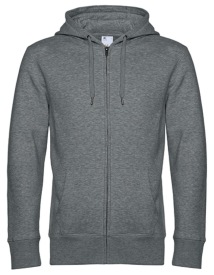KING Zipped Hood Jacket Kleur_W Heather Mid Grey